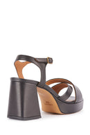 Geox Kadın Siyah Soledea Bilekten Bantlı Kalın Topuklu Deri Sandalet | Derimod Geox Kadın Siyah Soledea Bilekten Bantlı Kalın Topuklu Deri Sandalet | Derimod