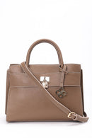 Women's Mink Faux Leather Handbag | Derimod Women's Mink Faux Leather Handbag | Derimod