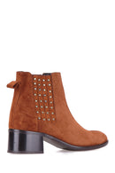 Studded Women's Suede Boots | Derimod Studded Women's Suede Boots | Derimod