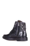Men's Leather Boots with Knit Detail | Derimod Men's Leather Boots with Knit Detail | Derimod