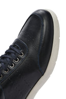 Erkek Lacivert Bağcıklı Deri Casual Sneaker | Derimod Erkek Lacivert Bağcıklı Deri Casual Sneaker | Derimod