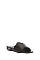Women's Black Leather Slippers | Derimod Women's Black Leather Slippers | Derimod