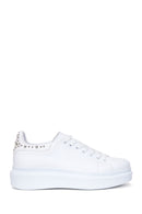 Women's White Stone Thick Soled Sneaker | Derimod Women's White Stone Thick Soled Sneaker | Derimod