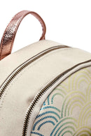 Women's Beige Hologram Patterned Backpack | Derimod Women's Beige Hologram Patterned Backpack | Derimod