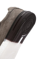 Men's Gray Lace-Up Nubuck Leather Sneaker | Derimod Men's Gray Lace-Up Nubuck Leather Sneaker | Derimod