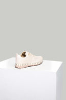 Beige Women's Sports Shoes with Staple Detail | Derimod Beige Women's Sports Shoes with Staple Detail | Derimod