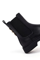 Woman Black Metal Detailed Leather Chelsea Boots | Derimod Woman Black Metal Detailed Leather Chelsea Boots | Derimod