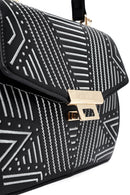 Women's Black Printed Long Shoulder Bag | Derimod Women's Black Printed Long Shoulder Bag | Derimod