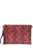 Women's Snakeskin Patterned Clutch Bag | Derimod Women's Snakeskin Patterned Clutch Bag | Derimod