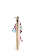 Women's Straw Portfolio Bag with Scarf Detail | Derimod Women's Straw Portfolio Bag with Scarf Detail | Derimod