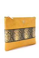 Women's Snakeskin Detailed Clutch Bag | Derimod Women's Snakeskin Detailed Clutch Bag | Derimod