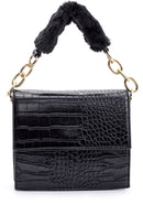 Women's Crocodile Patterned Plush Detailed Bag | Derimod Women's Crocodile Patterned Plush Detailed Bag | Derimod