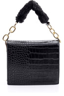 Women's Crocodile Patterned Plush Detailed Bag | Derimod Women's Crocodile Patterned Plush Detailed Bag | Derimod