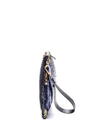 Women's Navy Blue Synthetic Leather Clutch | Derimod Women's Navy Blue Synthetic Leather Clutch | Derimod