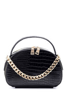 Women's Crocodile Patterned Chain Patent Leather Bag | Derimod Women's Crocodile Patterned Chain Patent Leather Bag | Derimod