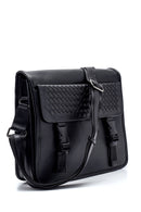 Men's Knitted Detailed Messenger Bag | Derimod Men's Knitted Detailed Messenger Bag | Derimod