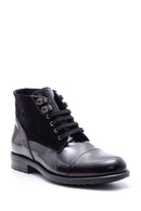 Men's Suede Detailed Leather Boots | Derimod Men's Suede Detailed Leather Boots | Derimod