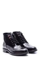Men's Suede Detailed Leather Boots | Derimod Men's Suede Detailed Leather Boots | Derimod