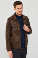 Muller Erkek Konyak Deri Ceket | Derimod Muller Erkek Konyak Deri Ceket | Derimod