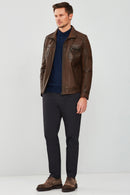 Muller Erkek Konyak Deri Ceket | Derimod Muller Erkek Konyak Deri Ceket | Derimod