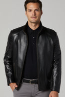 Tom Erkek Siyah Deri Ceket | Derimod Tom Erkek Siyah Deri Ceket | Derimod