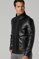 Tom Erkek Siyah Deri Ceket | Derimod Tom Erkek Siyah Deri Ceket | Derimod