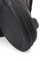 Erkek Siyah Bağcıklı Kalın Tabanlı Deri Sneaker | Derimod Erkek Siyah Bağcıklı Kalın Tabanlı Deri Sneaker | Derimod