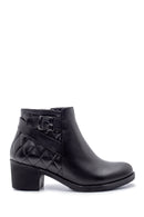 Women's Leather Quilted Detailed Boots | Derimod Women's Leather Quilted Detailed Boots | Derimod