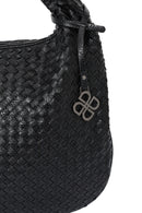 Kadın Siyah Örgülü Kol Çantası | Derimod Kadın Siyah Örgülü Kol Çantası | Derimod