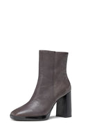 Geox Kadın Gri Teulada Fermuarlı Kalın Topuklu Deri Bot | Derimod Geox Kadın Gri Teulada Fermuarlı Kalın Topuklu Deri Bot | Derimod