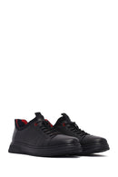 Male Black Lace-Up Leather Sneaker | Derimod Male Black Lace-Up Leather Sneaker | Derimod
