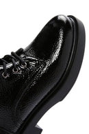 Women's Black Wrinkled Patent Leather Zippered Boots | Derimod Women's Black Wrinkled Patent Leather Zippered Boots | Derimod