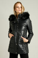 Blanch Long Kadın Deri Ceket | Derimod Blanch Long Kadın Deri Ceket | Derimod