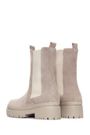 Women's Gray Suede Leather Chelsea Boots | Derimod Women's Gray Suede Leather Chelsea Boots | Derimod