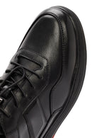 Erkek Siyah Bağcıklı Deri Sneaker | Derimod Erkek Siyah Bağcıklı Deri Sneaker | Derimod