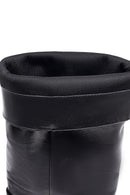 Woman Black Zippered Leather Boot | Derimod Woman Black Zippered Leather Boot | Derimod