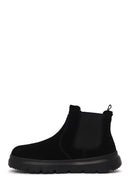 Male Black Thick-Soled Suede Chelsea Boots | Derimod Male Black Thick-Soled Suede Chelsea Boots | Derimod