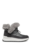 Geox Women's Gray D Spherica Active X2 Shearling Waterproof Leather Boots | Derimod Geox Women's Gray D Spherica Active X2 Shearling Waterproof Leather Boots | Derimod