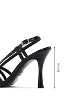 Kadın Siyah Bilekten Tokalı İnce Topuklu Deri Sandalet | Derimod Kadın Siyah Bilekten Tokalı İnce Topuklu Deri Sandalet | Derimod