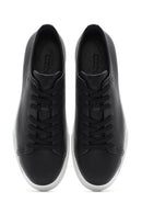 Erkek Siyah Bağcıklı Deri Sneaker | Derimod Erkek Siyah Bağcıklı Deri Sneaker | Derimod