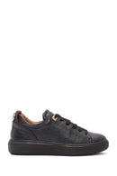 Women's Black Lace-Up Leather Sneaker | Derimod Women's Black Lace-Up Leather Sneaker | Derimod