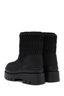 Women's Black Thick Soled Fabric Boots | Derimod Women's Black Thick Soled Fabric Boots | Derimod