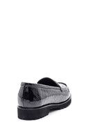 Women's Crocodile Patterned Leather Loafer | Derimod Women's Crocodile Patterned Leather Loafer | Derimod