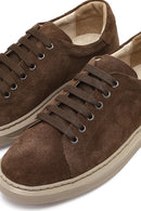 Women's Brown Lace-Up Suede Leather Sneaker | Derimod Women's Brown Lace-Up Suede Leather Sneaker | Derimod