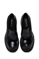 Kadın Siyah Deri Topuklu Loafer | Derimod Kadın Siyah Deri Topuklu Loafer | Derimod