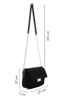 Women's Black Plush Crossbody Bag | Derimod Women's Black Plush Crossbody Bag | Derimod