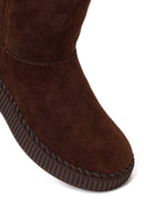 Woman Brown Zip Closure Thick-Soled Suede Boots | Derimod Woman Brown Zip Closure Thick-Soled Suede Boots | Derimod
