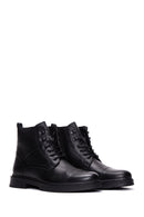 Men's Black Leather Flat Boots | Derimod Men's Black Leather Flat Boots | Derimod