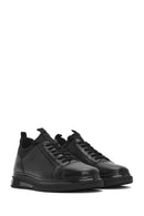Erkek Siyah Bağcıklı Deri Sneaker | Derimod Erkek Siyah Bağcıklı Deri Sneaker | Derimod