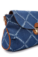 Women's Blue Long Strap Jean Fabric Shoulder Bag | Derimod Women's Blue Long Strap Jean Fabric Shoulder Bag | Derimod